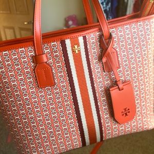 Tory Burch Gemini link canvas small tote